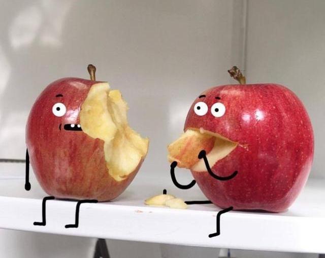 当画师遇上水果,漫画小表情生动又可爱,这些脑洞也太搞笑了|漫画|苹果