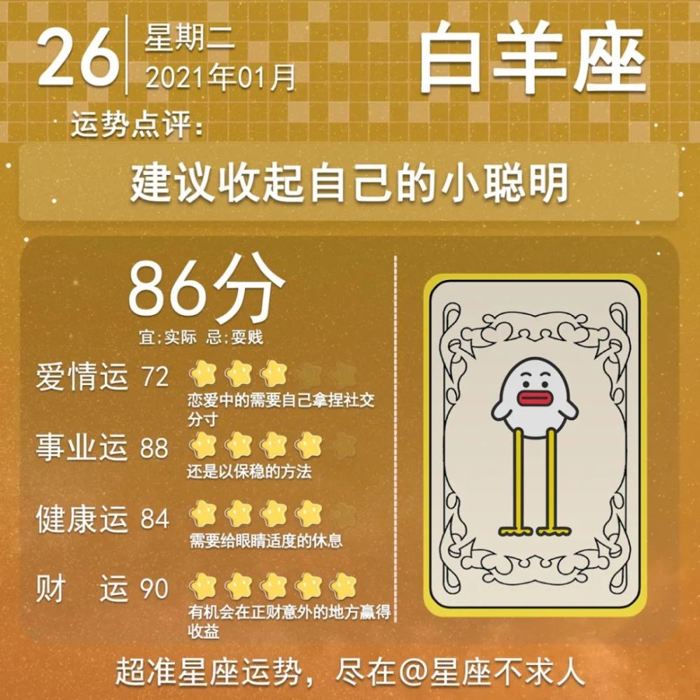 2021年1月26日星座运势