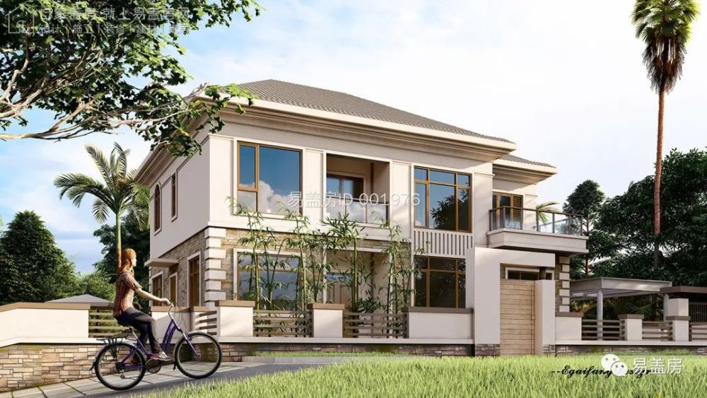 易盖房丨13.7m×9.6m,湖南长沙雅致实用型简欧别墅