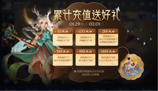 王者荣耀充值活动来袭hero冠军阵容8折10点券留给特工魅影