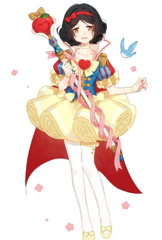 迪士尼公主拿起魔杖变身魔法少女的白雪白丝袜配公主鞋美哭了