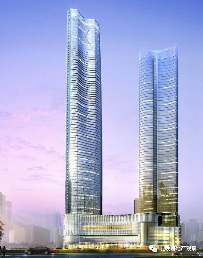 超越恒隆与双子塔昆明最高摩天大楼407米