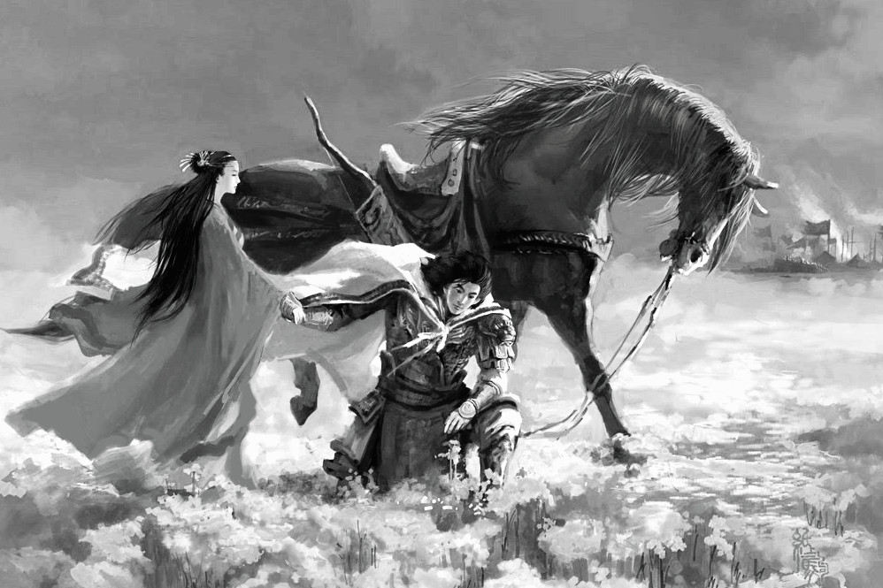 垓下之围,霸王别姬,项羽自刎乌江畔,乌骓马跳江自尽,以死尽忠.