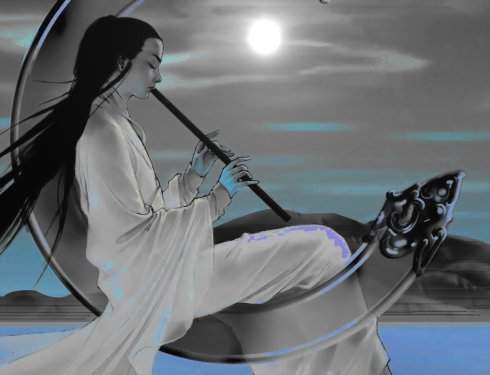 越神,竟然可以几个月不吃不喝,终于一天晚上,夫妻两人正在月下吹箫