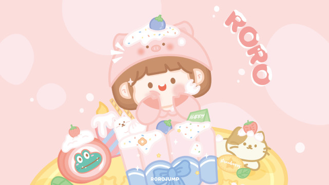 ipad电脑壁纸插画壁纸无水印画师rorojump肉肉酱6767