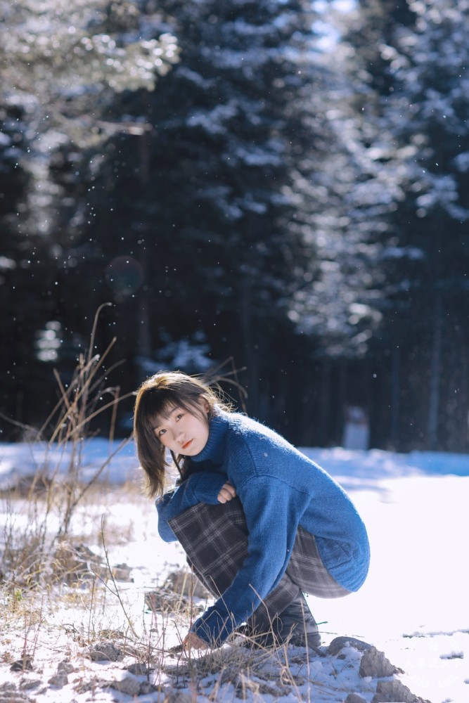 雪地裡的唯美小清新