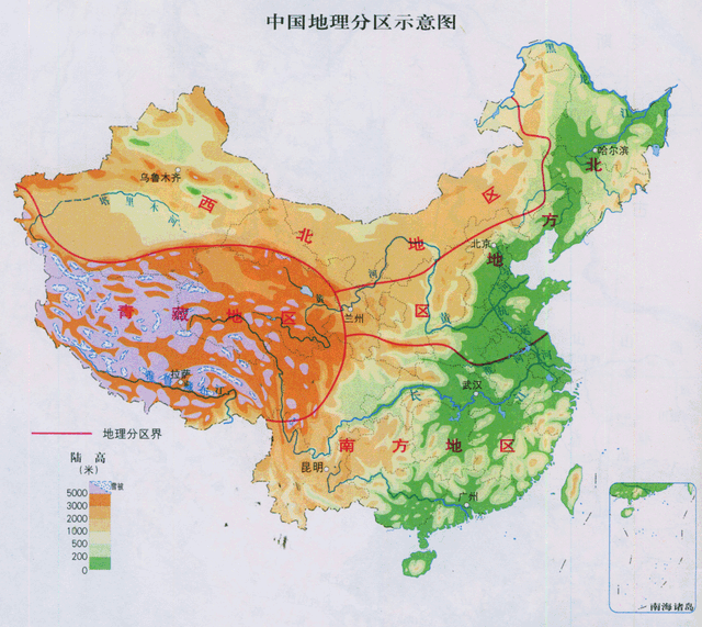 中国分南北历史上的统一多由北向南西藏属于南方还是北方