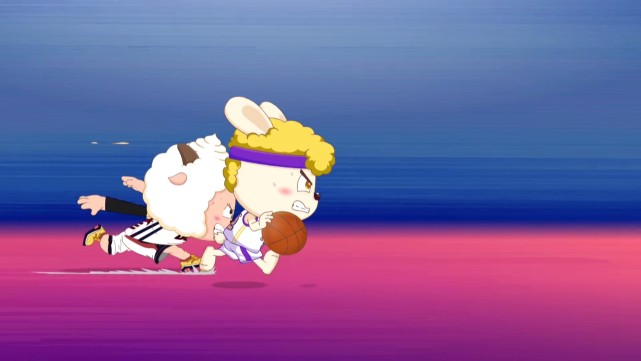 喜羊羊与灰太狼懒羊羊死盯兔可爱兔可爱被逼出杀手锏三分扣篮