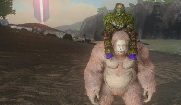 一把甩飞方舟生存进化手游主播靠巨猿体验空中飞人的滋味