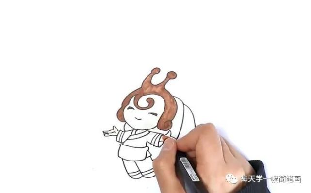 每天学一幅简笔画-田螺姑娘怎么画