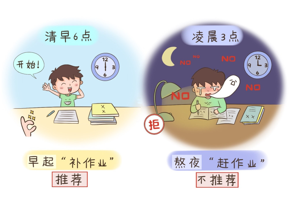作业多了熬夜写可能影响孩子发育家长要及时制止