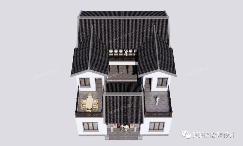 精致小型四合院,面宽12米广东中式四合院别墅——润润四合院设计刘鹰