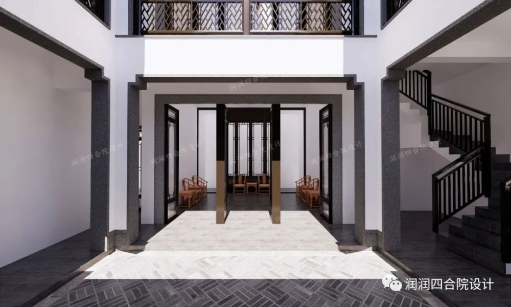 精致小型四合院,面宽12米广东中式四合院别墅——润润四合院设计刘鹰