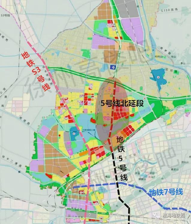 (徐州市軌道交通規劃圖,未有5號線北延段)