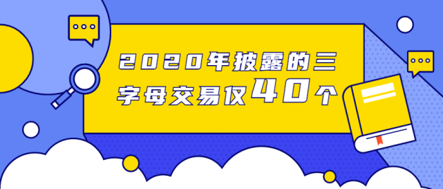 2020年已披露的三字母交易仅40个比2019年减少近53