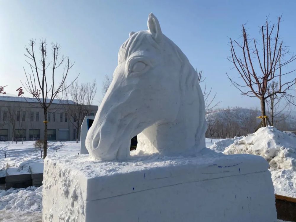 恭贺新春"十二生肖"矗立在这里栩栩如生的雪雕映入眼前来到天池自然仙