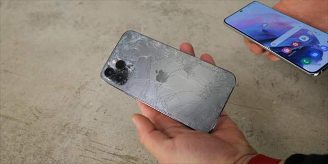 iphone12promax和三星s21ultra跌落测试果粉失望了