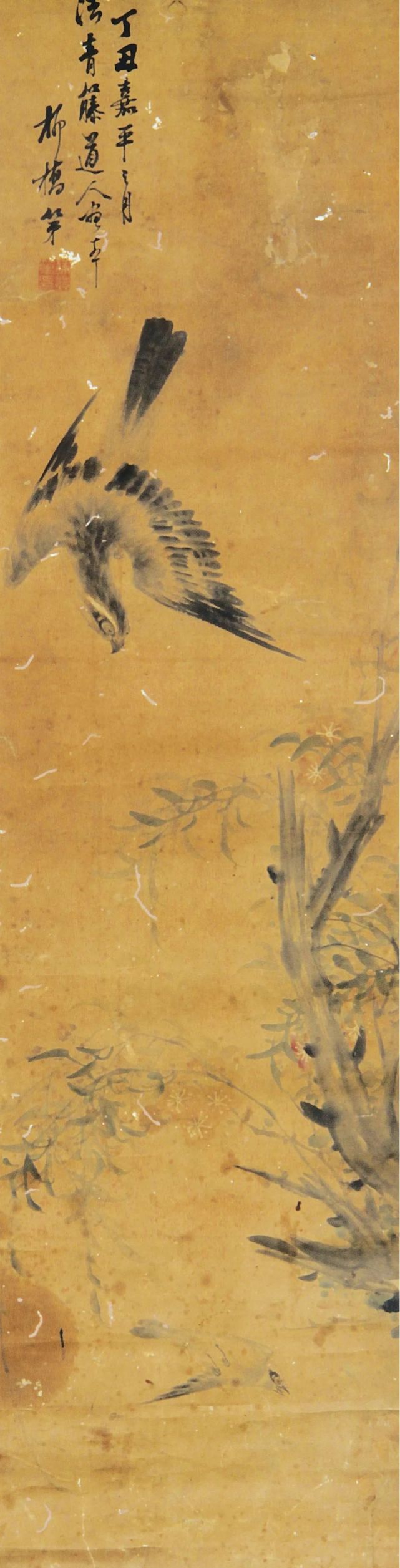 《【摩杰账号注册】馆藏珍品丨台海遗墨系列：清·徐登第写意设色花鸟二屏幅》