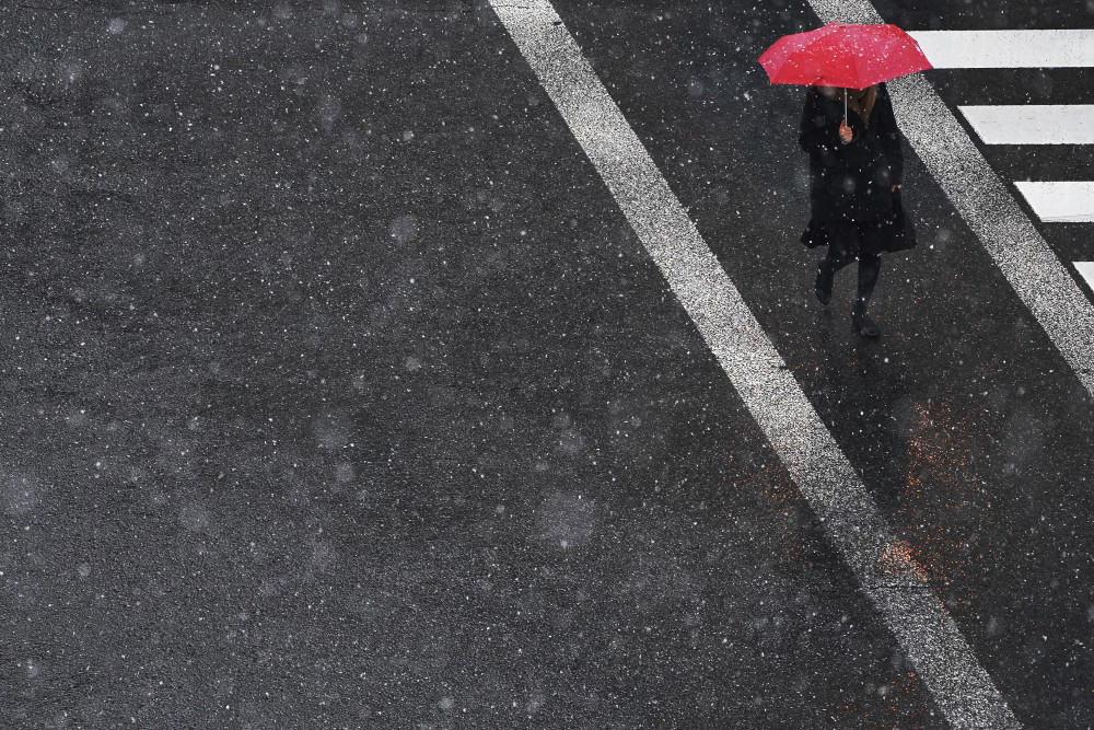 外代一线东京雨雪交加