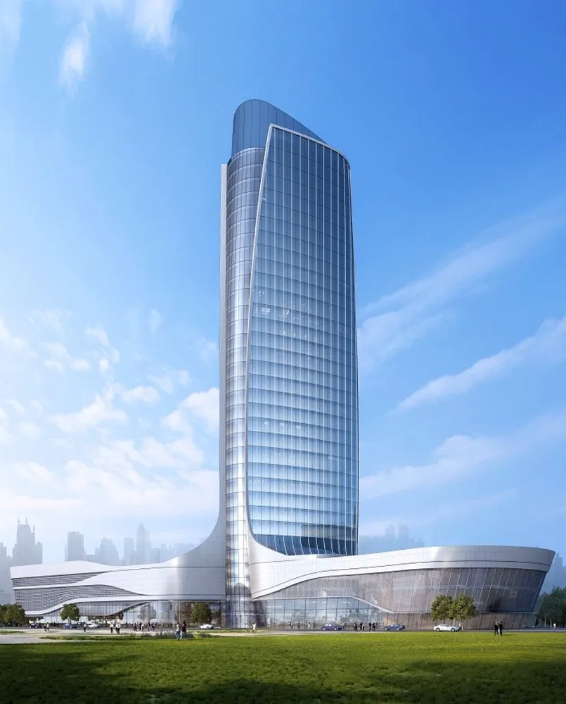 漳州市地标性建筑片仔癀科技大楼设计取意上善若水
