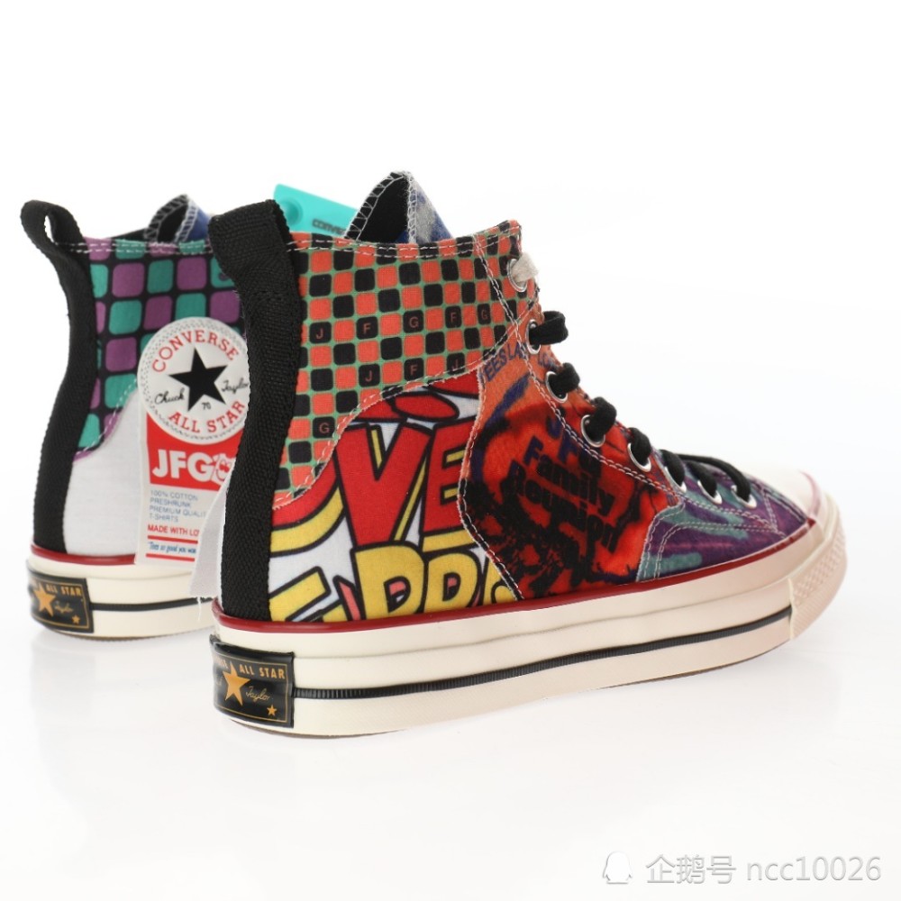 converse匡威联名芝加哥freshgoods天鹅绒拼接扎染涂鸦