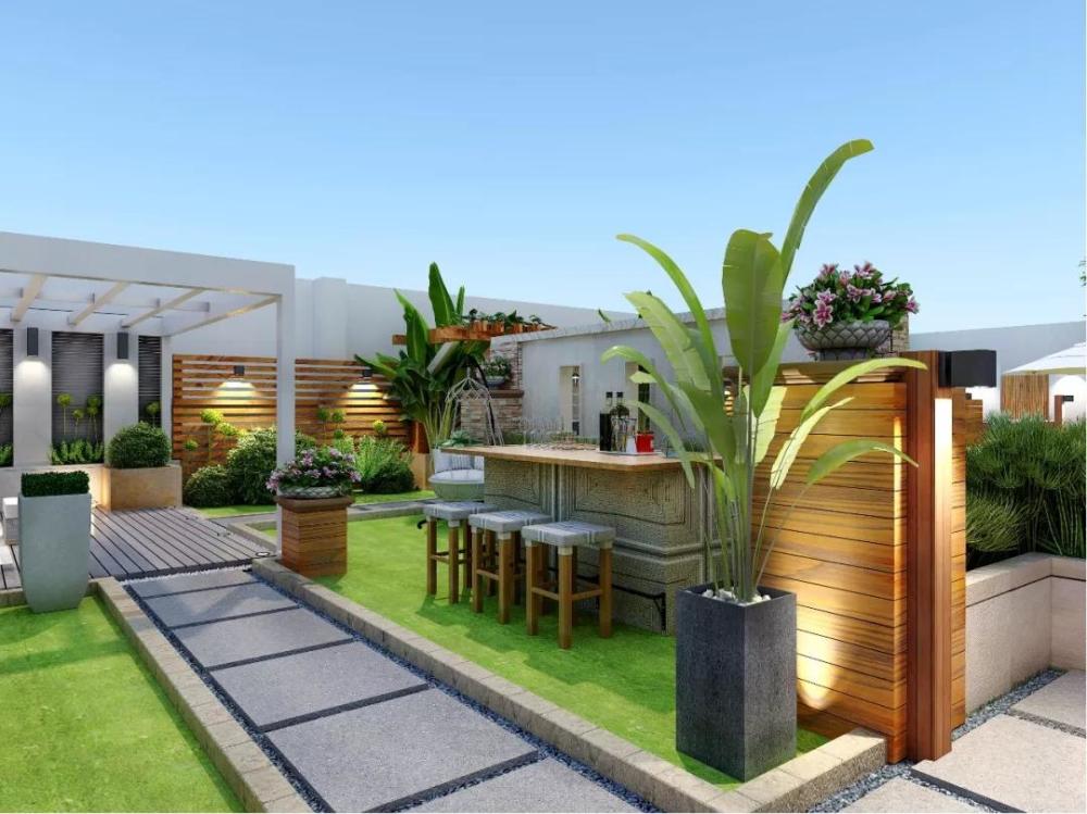 洛阳屋顶大露台,日式景观休闲空中花园,设计效果图太美