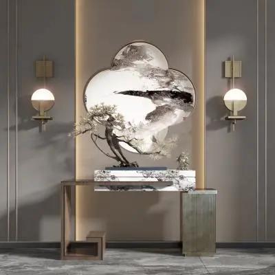 搭配黑白或金属边框,置挂于玄关墙面,赋予空间简洁个性的风采