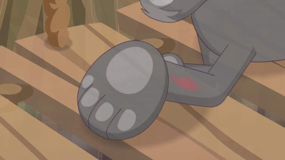 换成是一般的人,肯定无法穿过吊桥,可是球胜狼却创