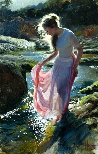 他擅长描绘逆光下的女子,画面如此唯美动人