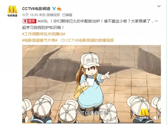 awsl工作細胞中配版預告2月13日cctv6播出