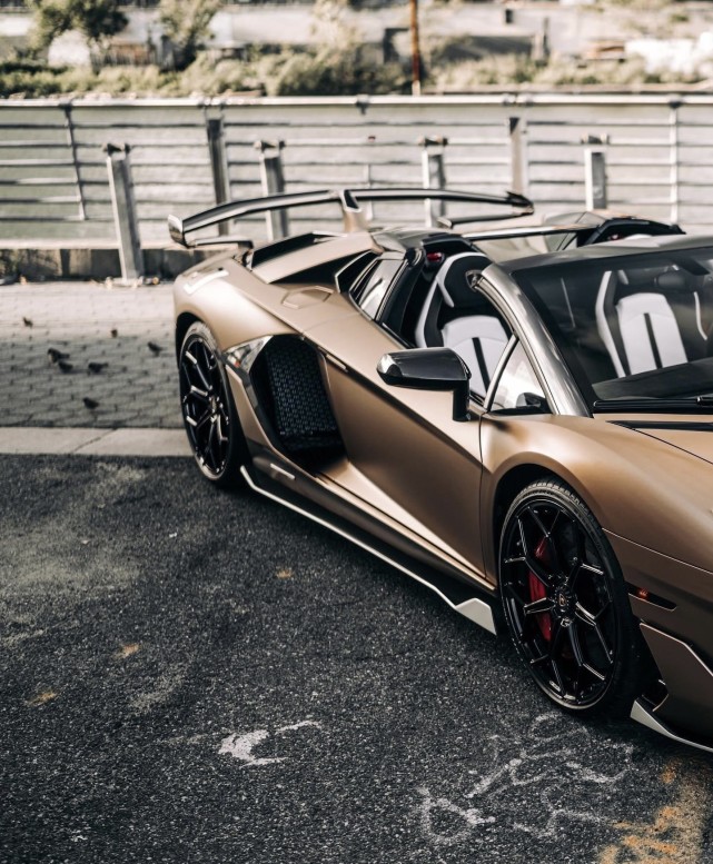 哑光青铜牛王!兰博基尼aventador svj roadster