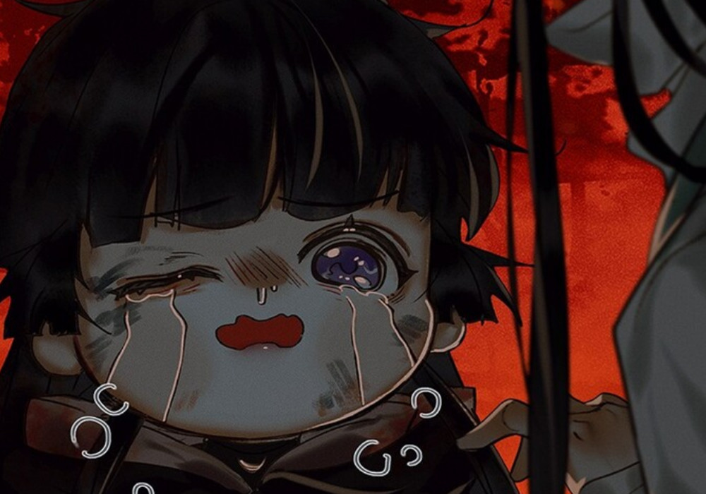 天官赐福蛇雨名场面来了花怜这张像立牌半月哭脸好可爱