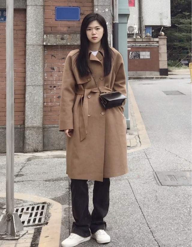 长大衣 直筒裤,适合微胖女生的显瘦穿搭