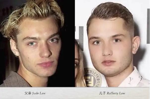 裘德洛26岁儿子像憨憨,穿衬衫只扣一颗扣,肚子上的肥肉有三层!