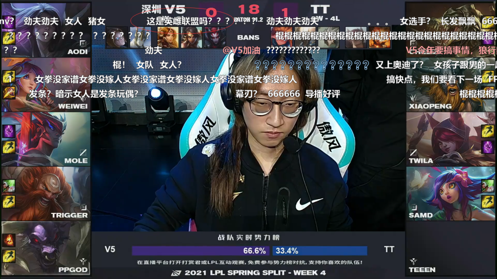 解说长毛无视官方权威公开称呼女坦网友要扣工资了