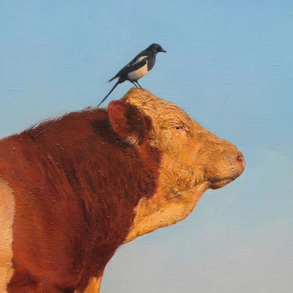 牛转乾坤喜迎新春著名画家徐青峰新作抬头见喜迎牛年