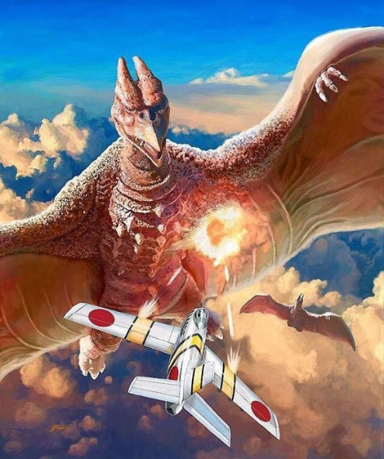 《空中大怪兽拉顿》,从此出道成为了哥斯拉的劲敌,拉顿是由无齿翼龙