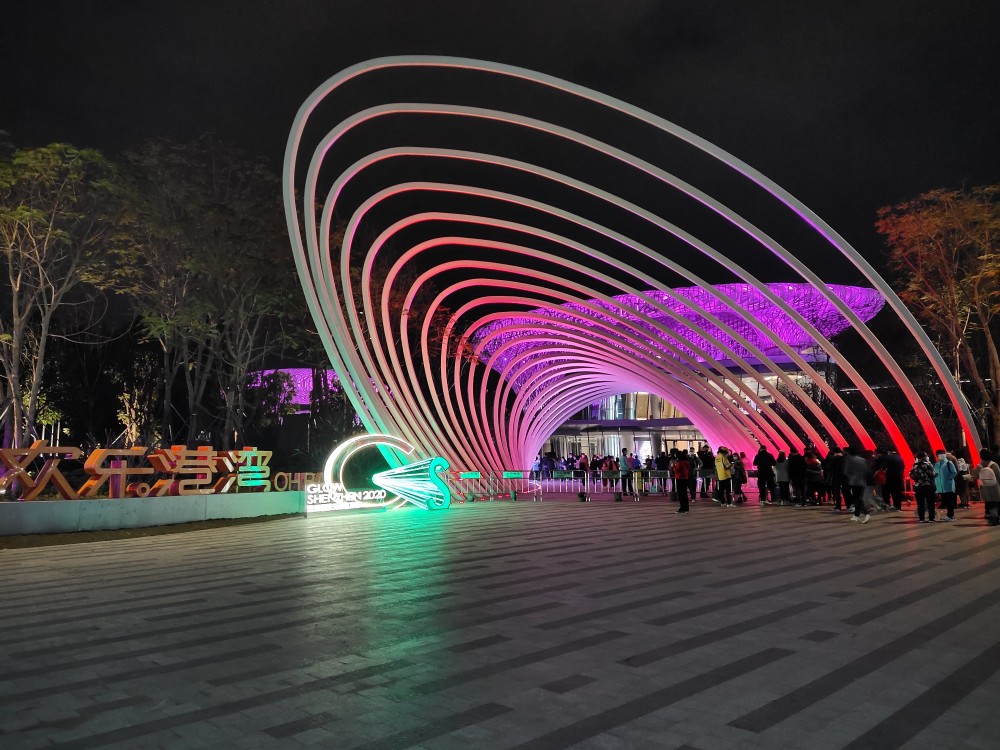 超大摩天轮摇曳萤火虫灯梦幻灯光秀深圳欢乐港湾醉人夜景