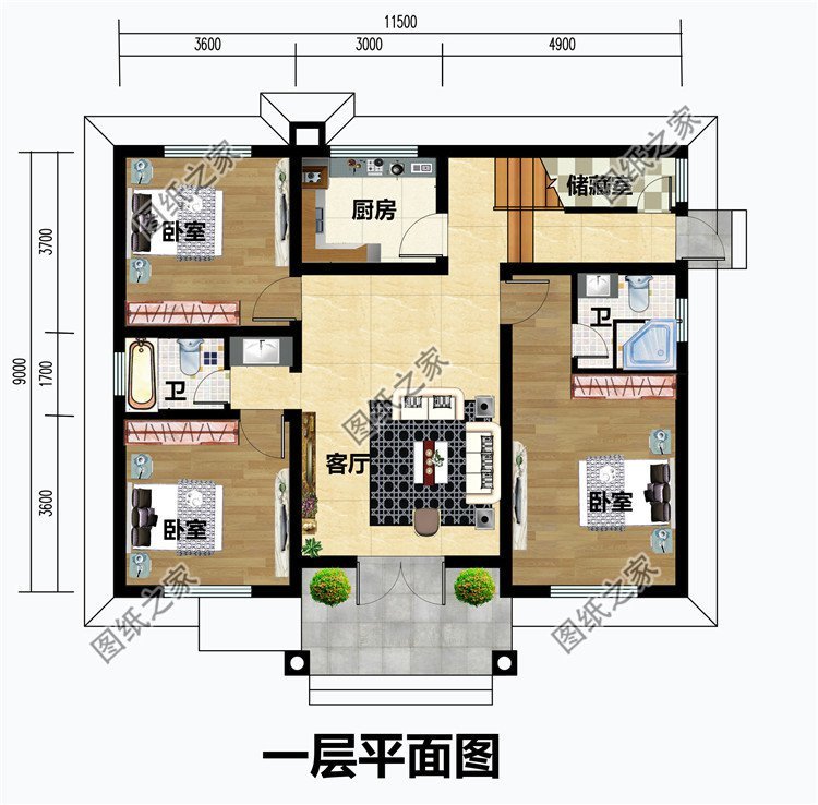 戶型圖展示戶型圖展示第三款:農村二層自建房設計圖以及戶型圖,帶獨立