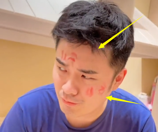 陈赫陪女儿玩化妆游戏,安姐精妆出镜,陈赫脸上被亲满了口红印