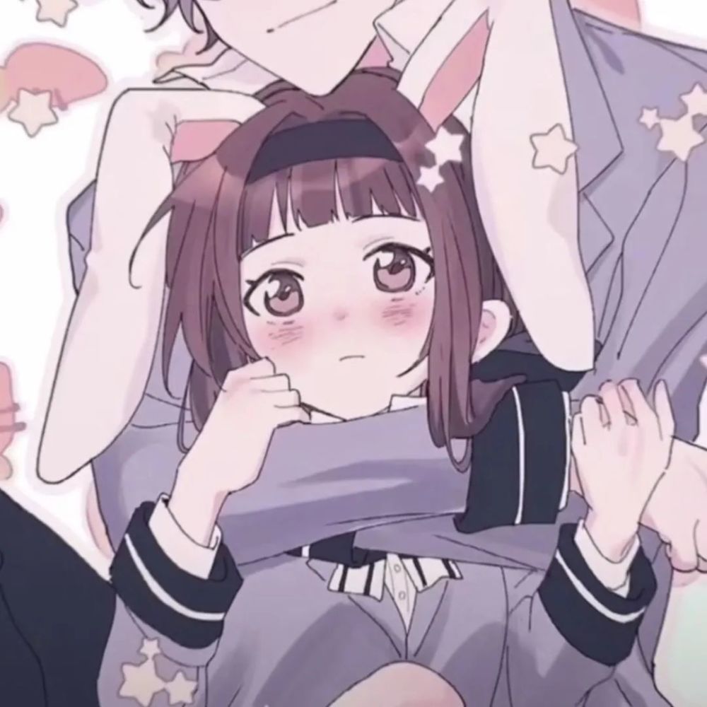 动漫情侣头像日子和我都很开心