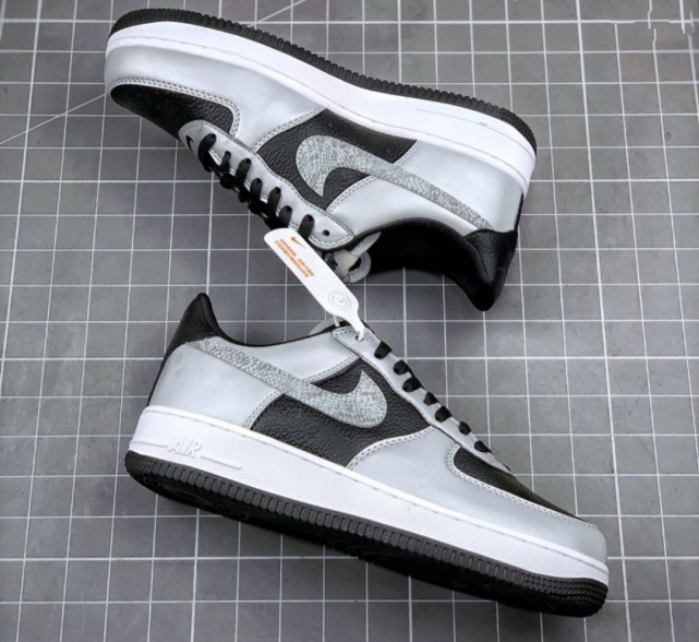 nikeairforce1silversnake银蛇纹反光