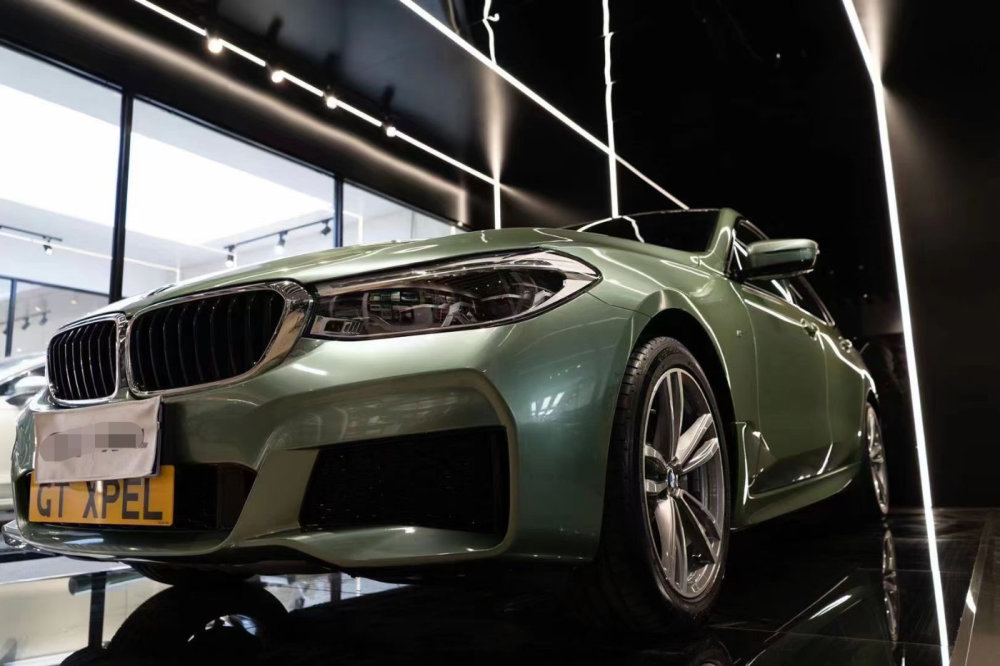 宝马6gt改色抹茶绿 一丝的清新感油然而生