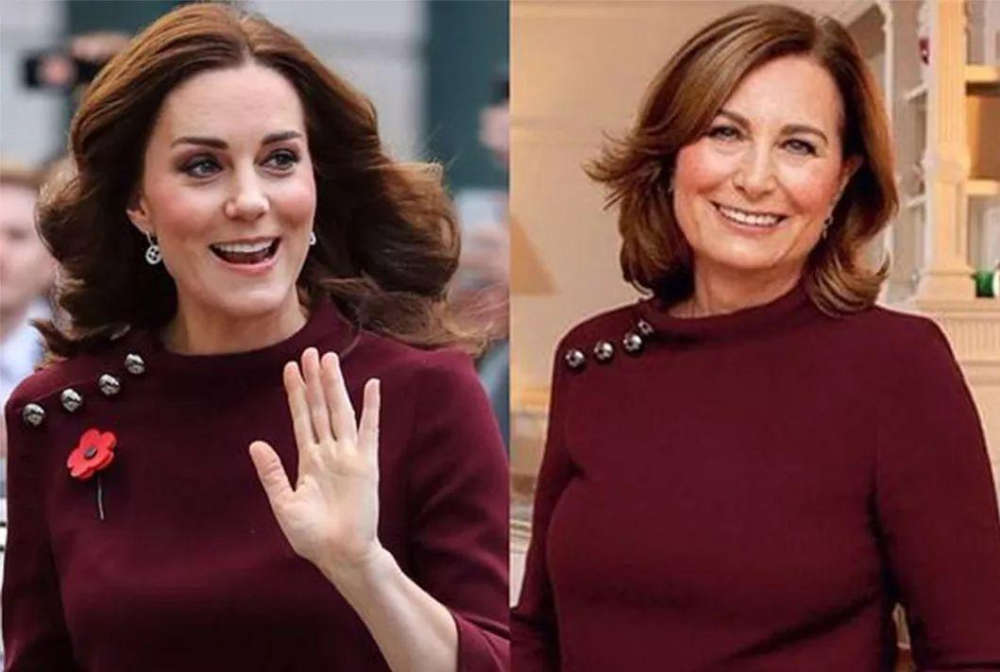 凯特妈妈穿出奶奶辈的高级感蓝色毛衣配牛仔裤比女儿还有气质