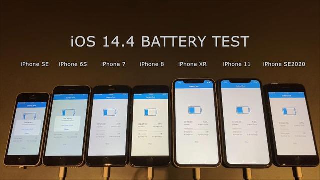 7台老款iphone 实测 升级ios14 4 电池续航有提升 Ios Iapplebytes Iphone11 Ios14 4 Iphone 电池续航 苹果