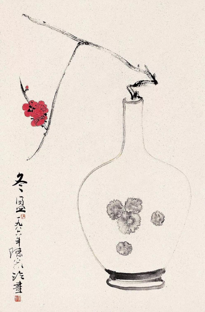 超前意识的国画海派画家杭州陈家泠国画作品欣赏图