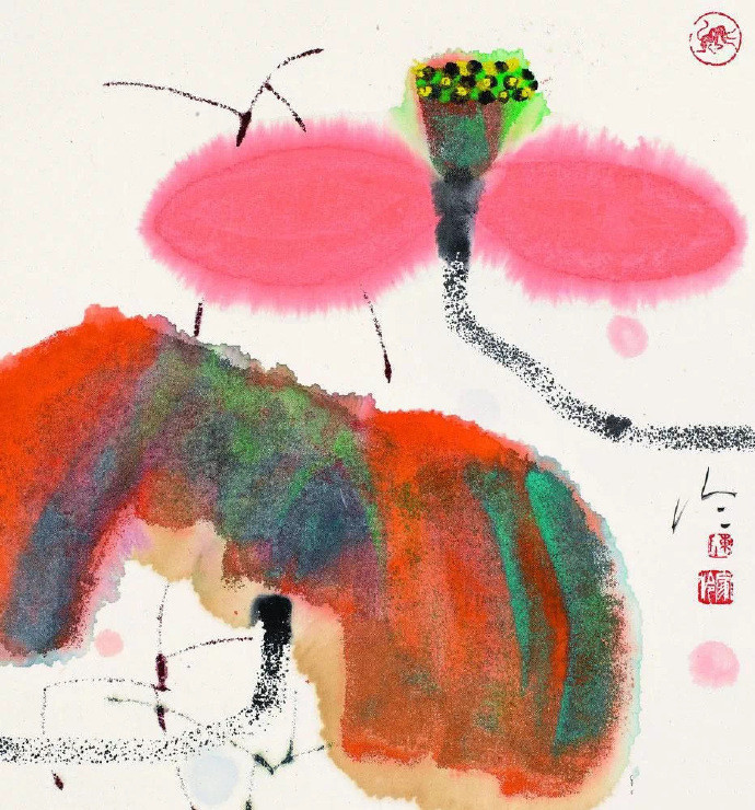 超前意识的国画海派画家杭州陈家泠国画作品欣赏图