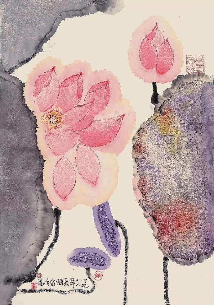 超前意识的国画海派画家杭州陈家泠国画作品欣赏图