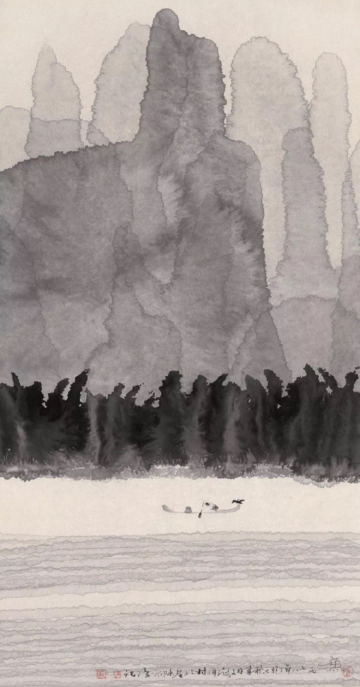 超前意识的国画海派画家杭州陈家泠国画作品欣赏图