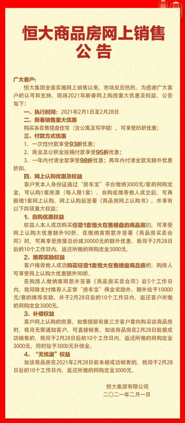 恒大网上购房75折图片